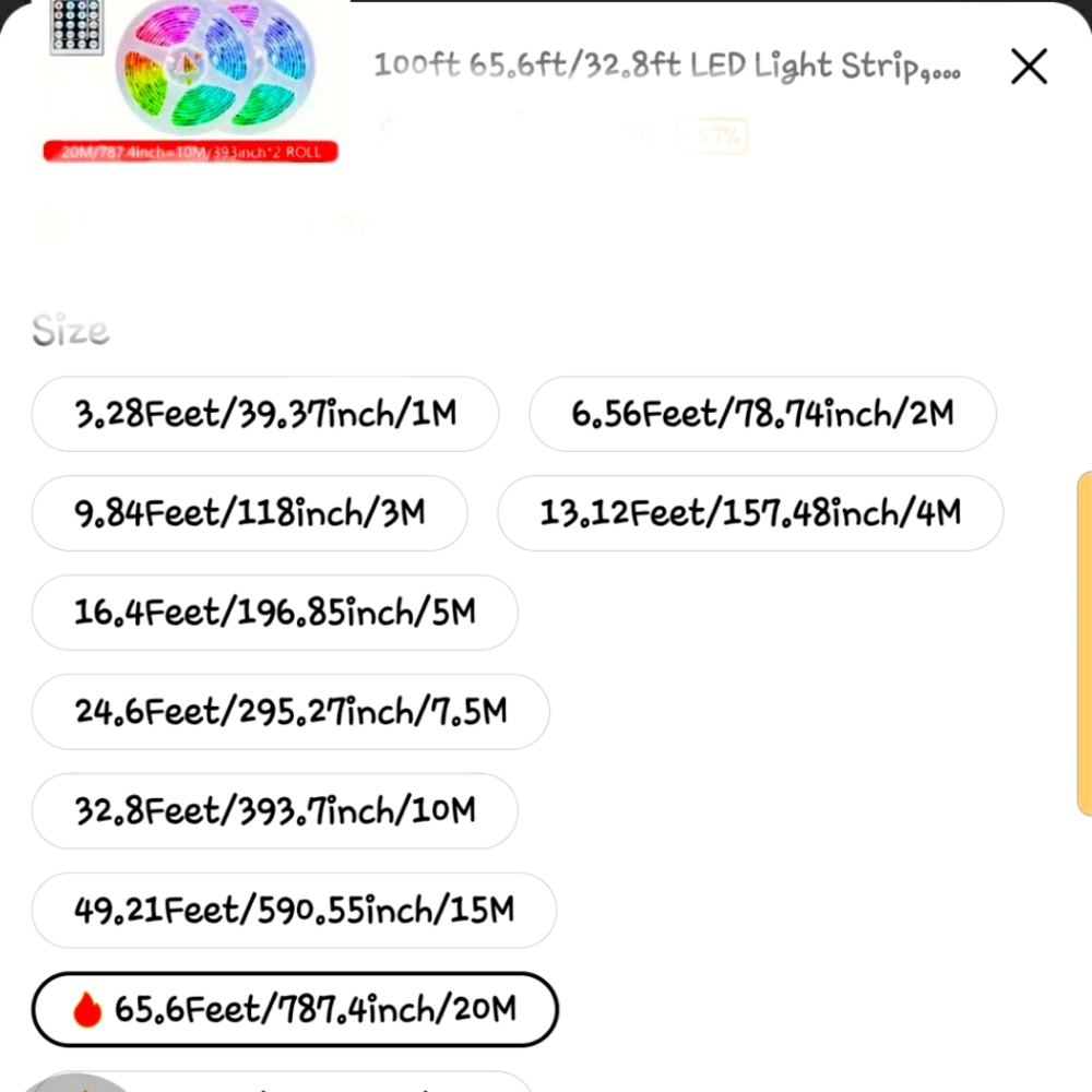 100ft 65.6ft/32.8ft LED Light Strip, RGB 2835 Infrared 44 Key Controller Night L